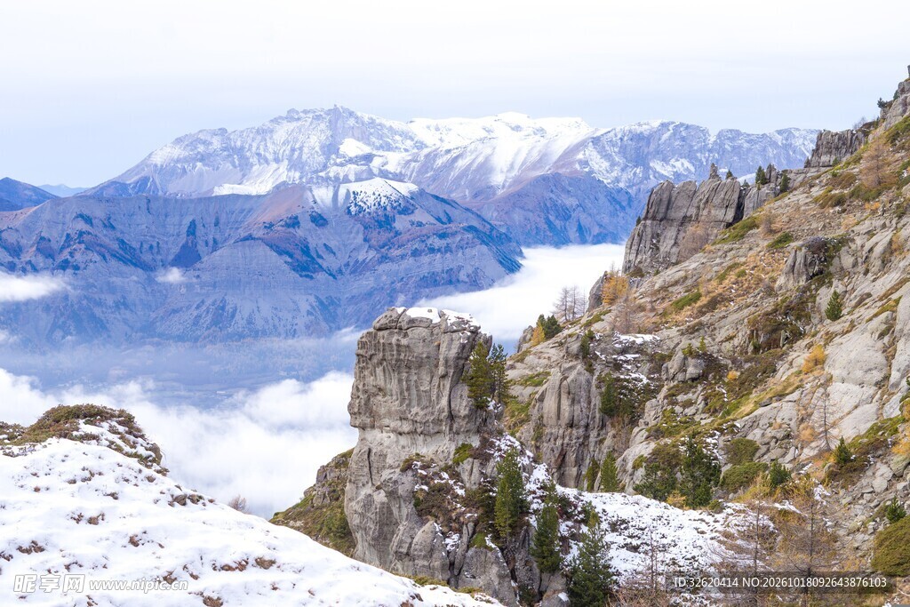 高山云海雪山风光