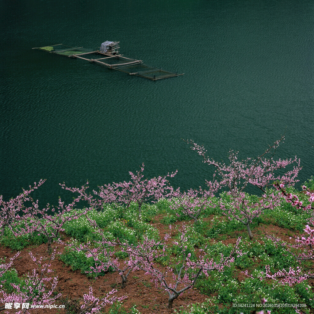 春日湖畔竹筏行