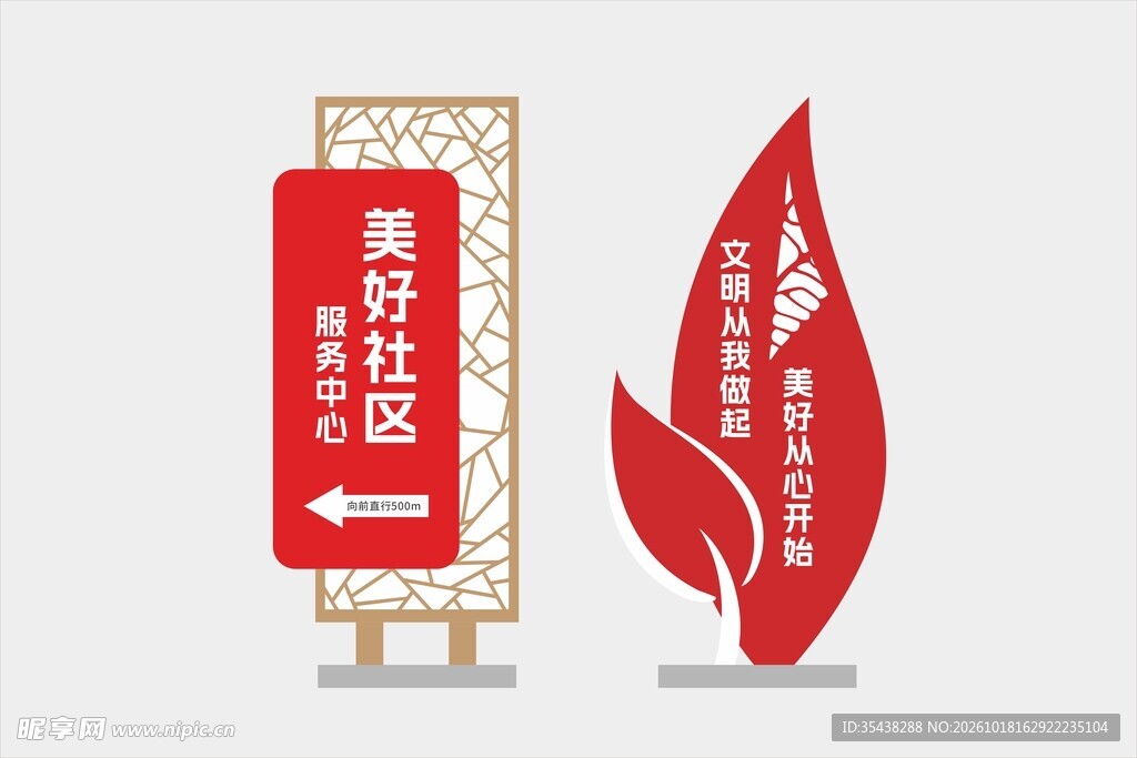 美好社区导视立牌