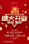 盛大开业红色促销海报 满减活动