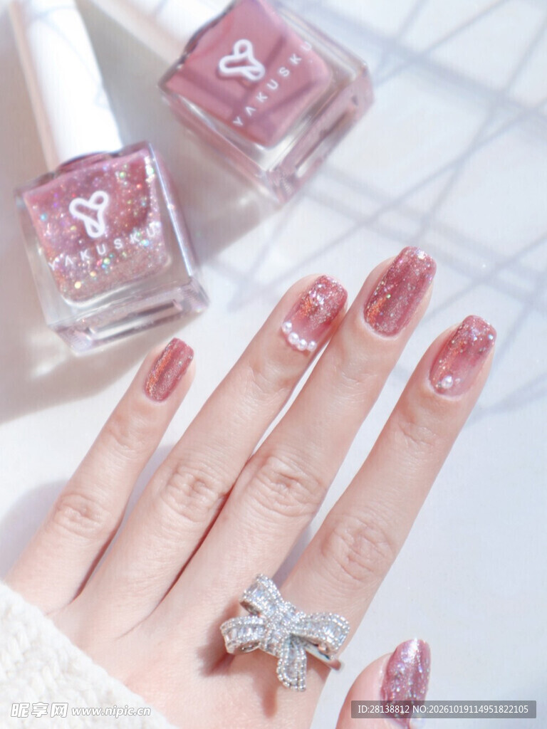 闪粉美甲指甲油展示