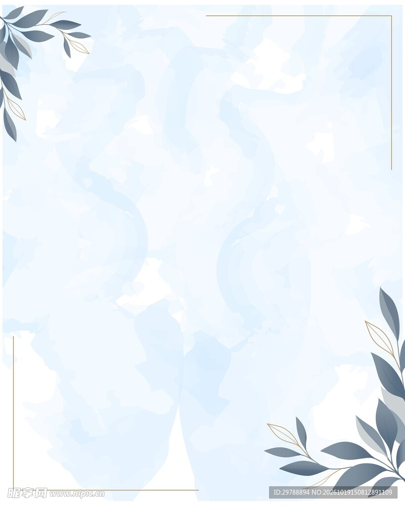 淡蓝枝叶背景