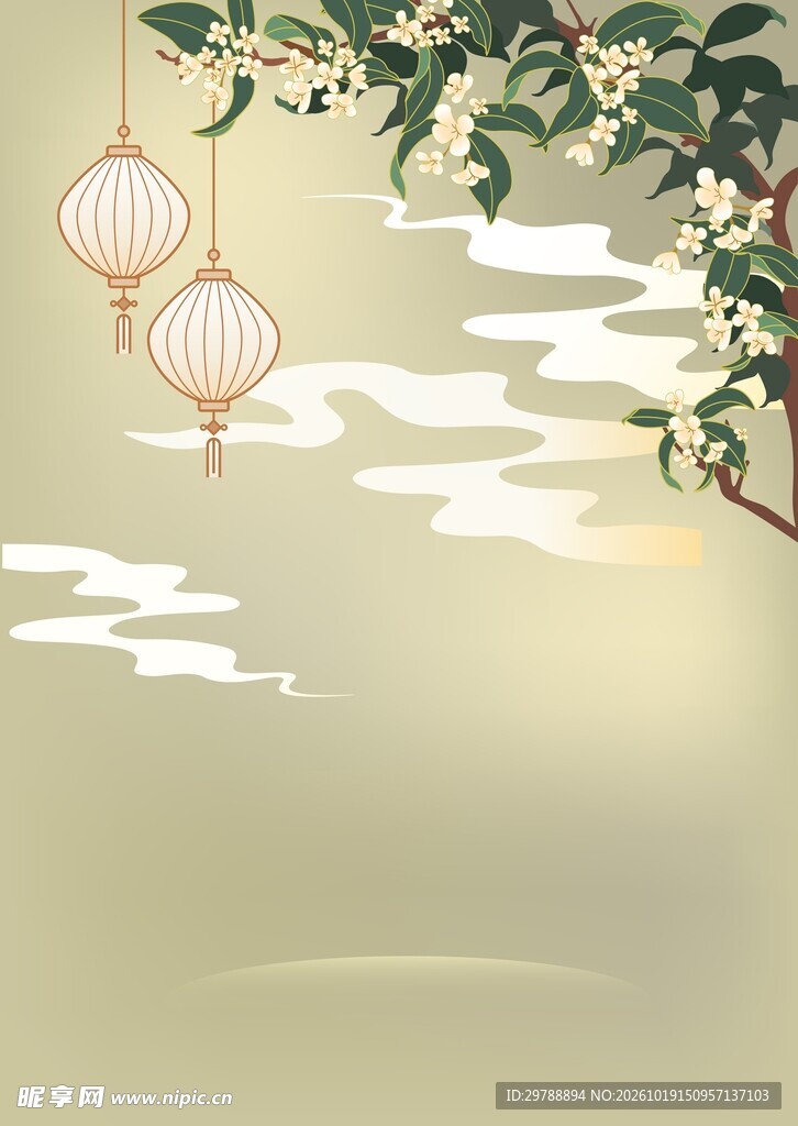 国风桂花背景