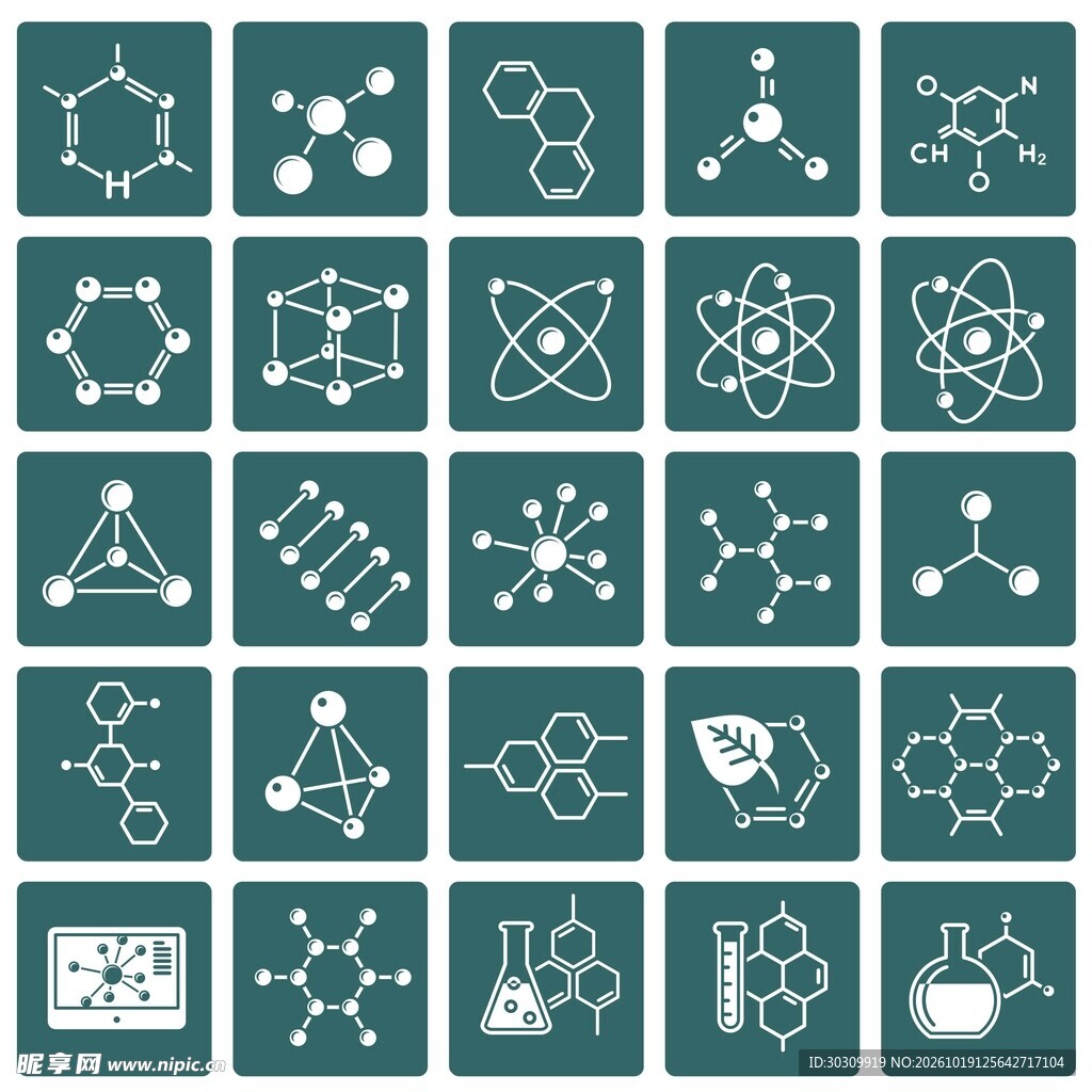 化学分子结构图标合集