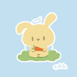 抱胡萝卜的天使小兔