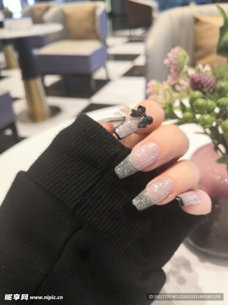 精致长款美甲实拍