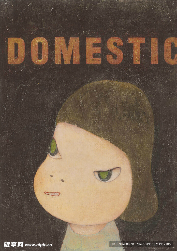 奈良美智风卡通女孩插画