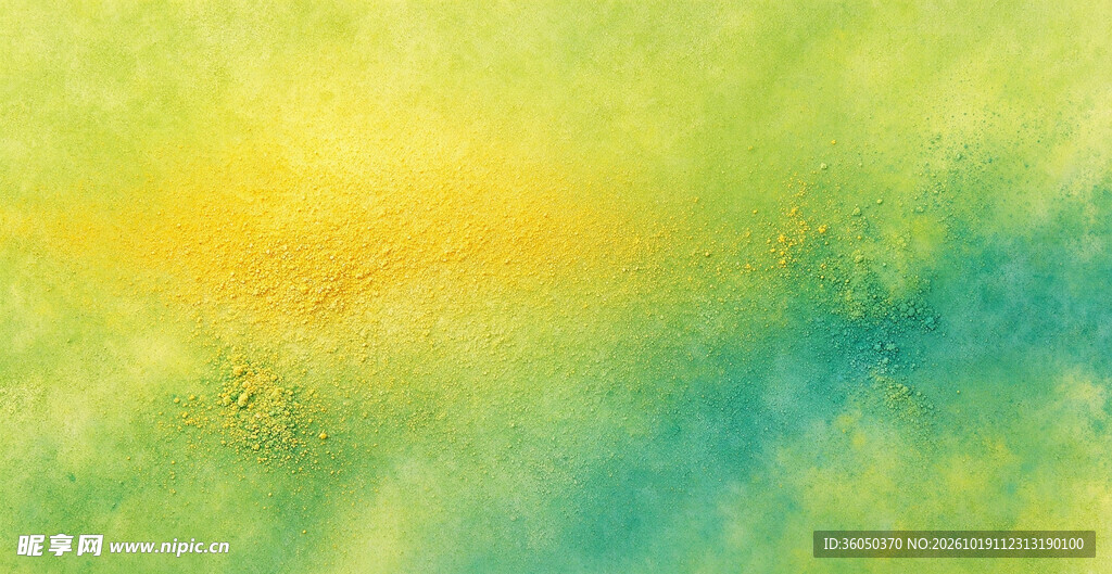 黄绿青水彩晕染背景