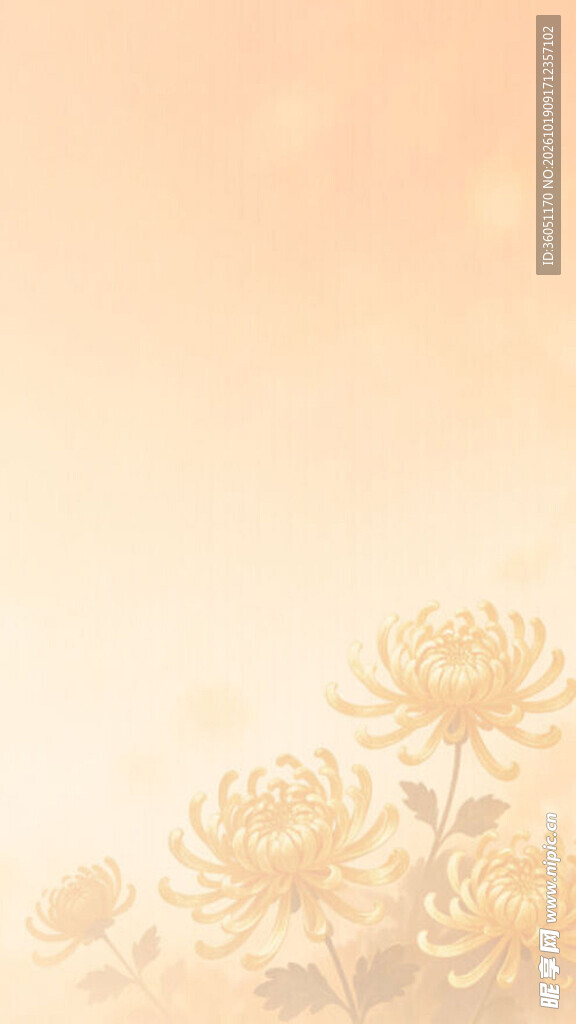 暖调菊影淡色背景
