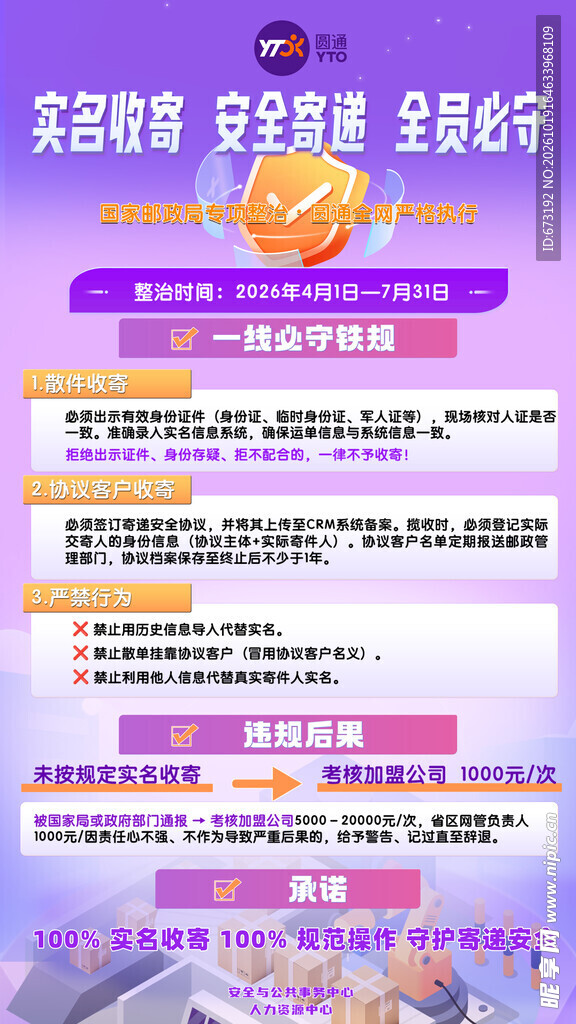 实名收寄安全宣传海报