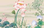 国风工笔荷花图