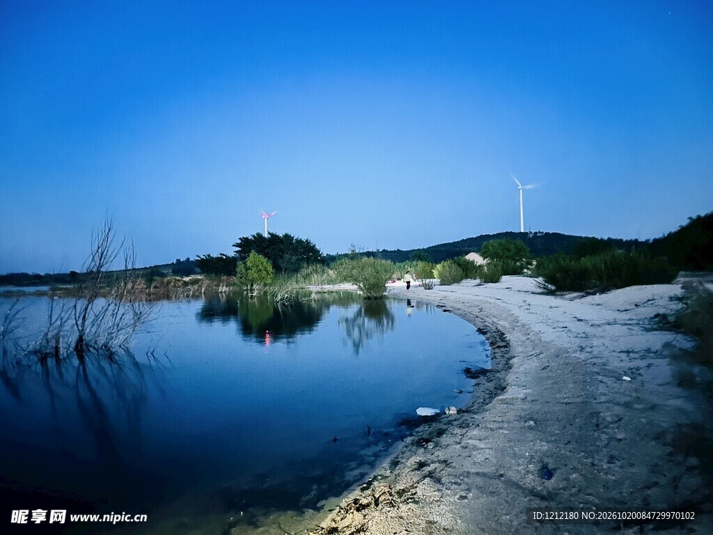晴日湖岸自然风光