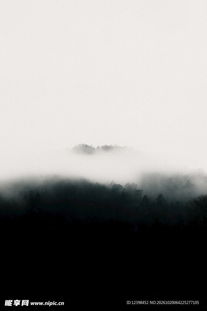 水墨写意远山风景