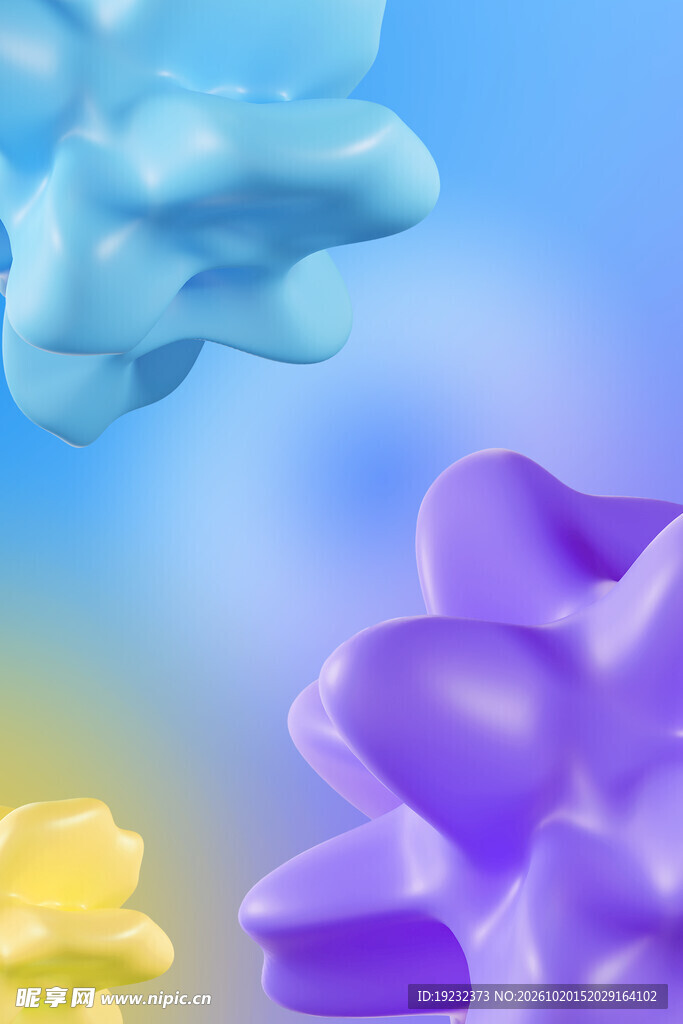 卡通3D立体清新背景