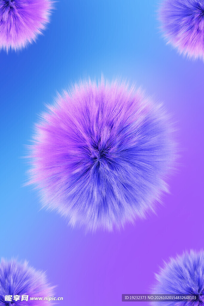 蓝紫梦幻蒲公英背景