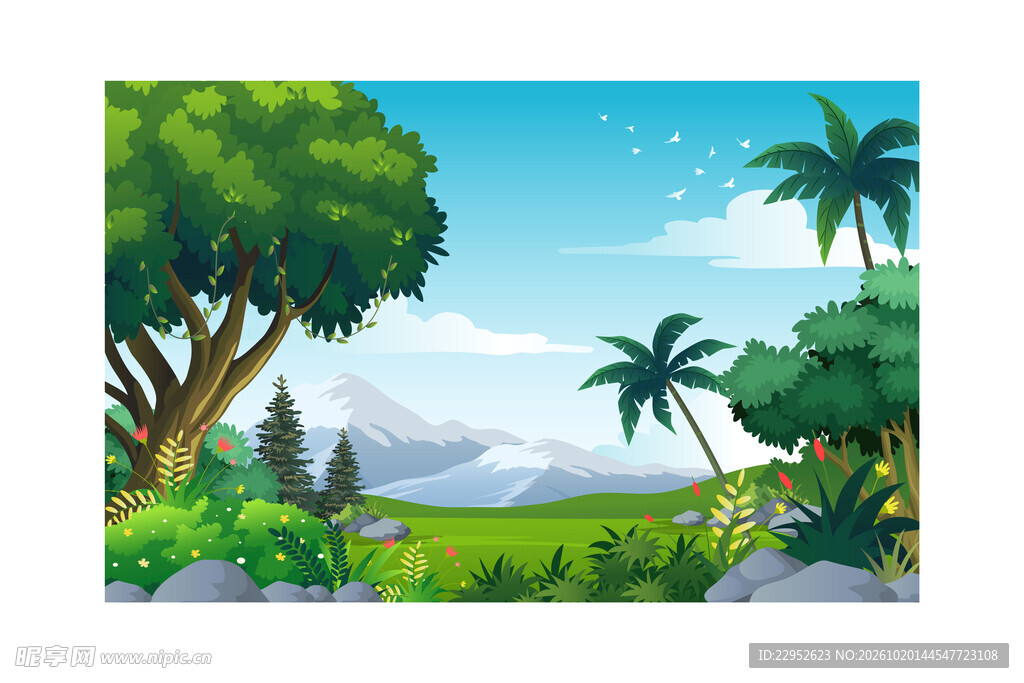森林插画背景
