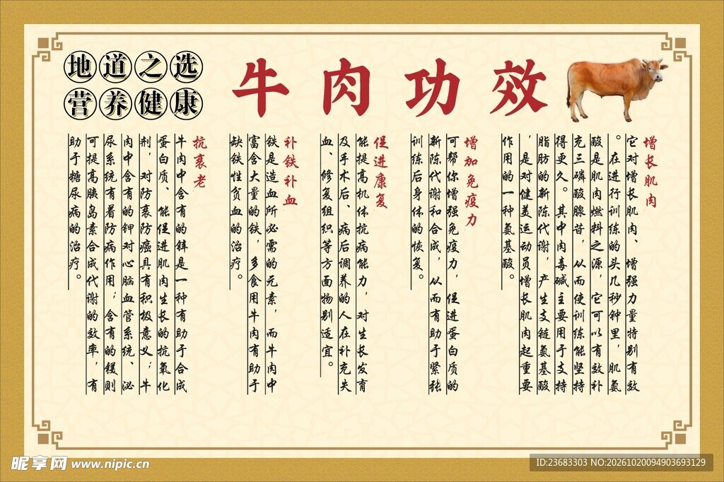 牛肉功效宣传海报