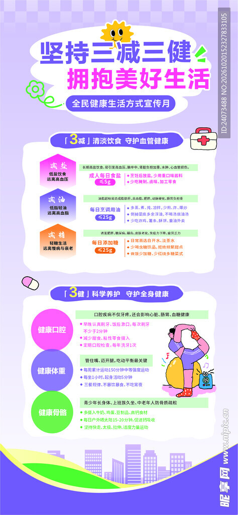 三减三健科普宣传海报