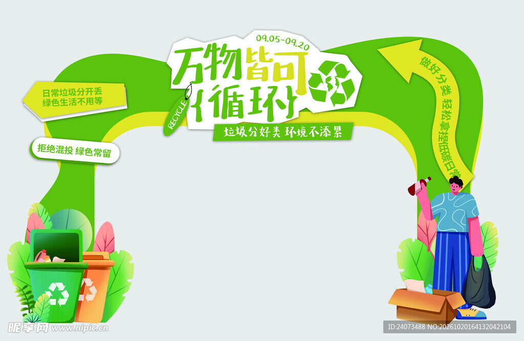 垃圾分类环保活动拱门