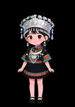 Q版苗族少女卡通插画