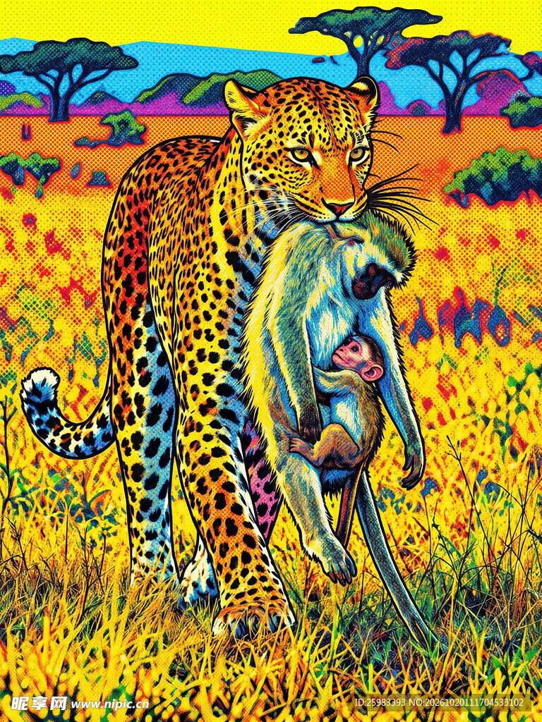 猎豹插画
