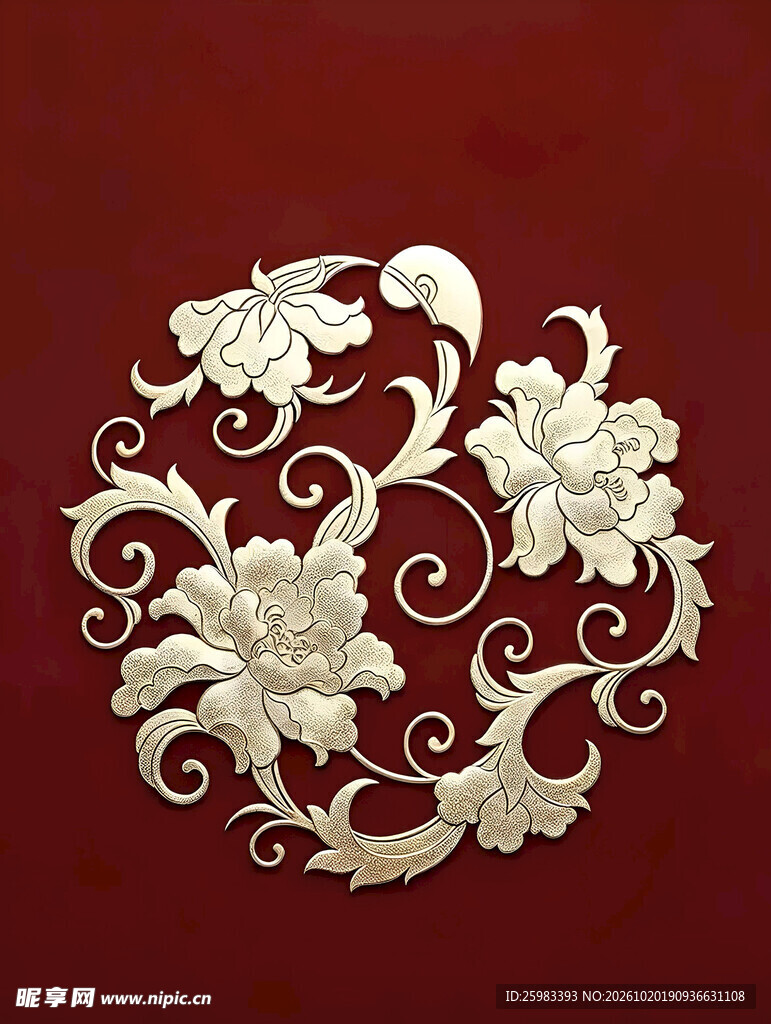 花卉团纹