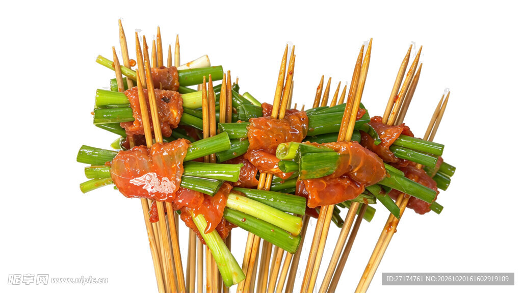 韭菜肉烧烤小串