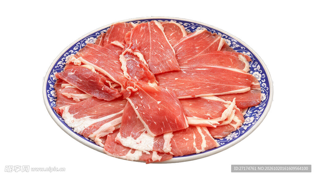盘装生鲜猪肉切片