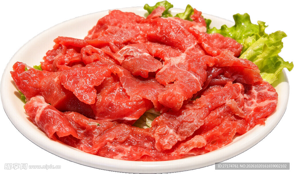 盘装腌制嫩牛肉
