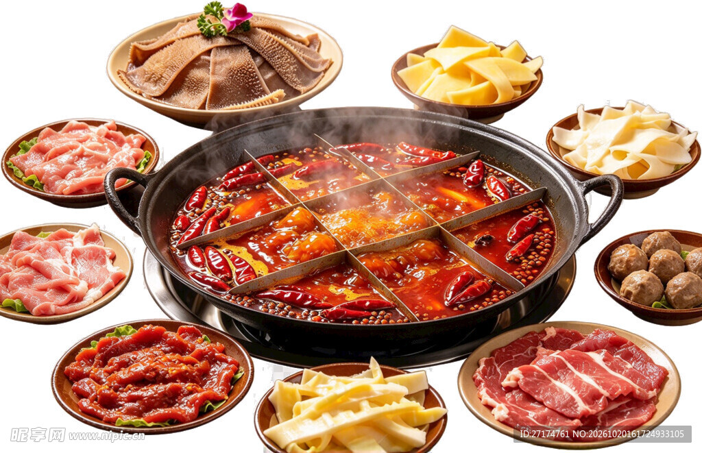 九宫格麻辣火锅套餐