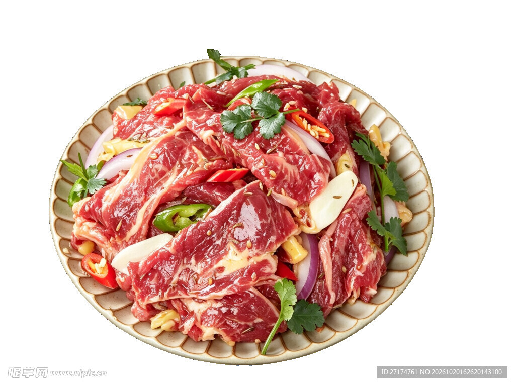 调味鲜切生牛肉