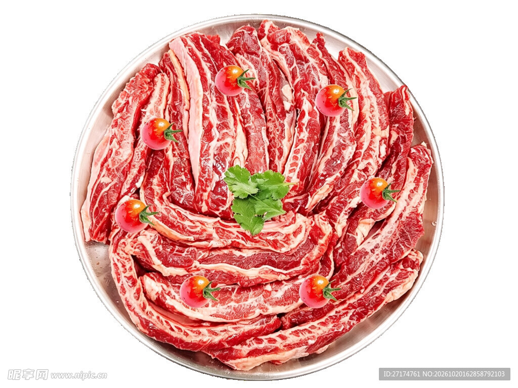 盘装生鲜雪花五花肉