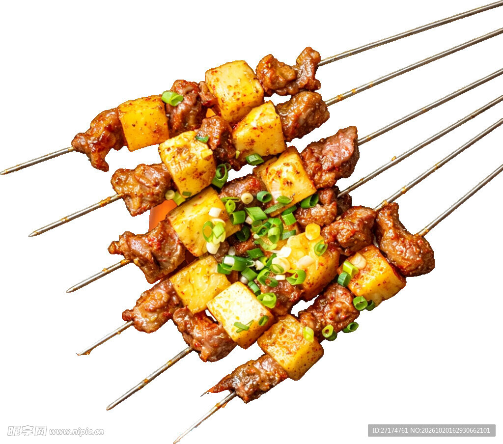 炭烤土豆肉串
