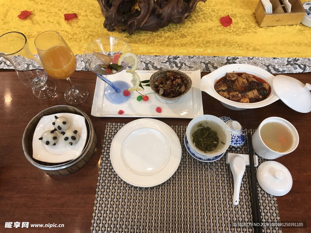 中式茶席餐食摆盘