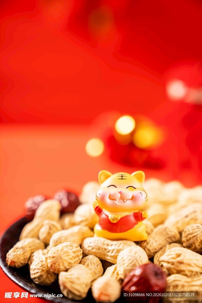 新春年货花生喜庆摆盘