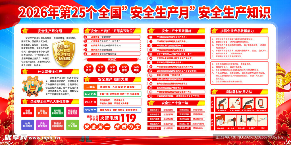 2026安全生产月宣传展板