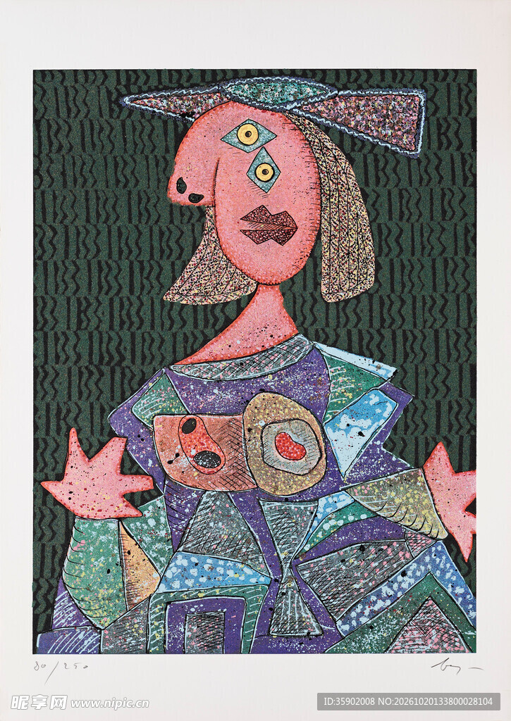 抽象女性人像装饰画