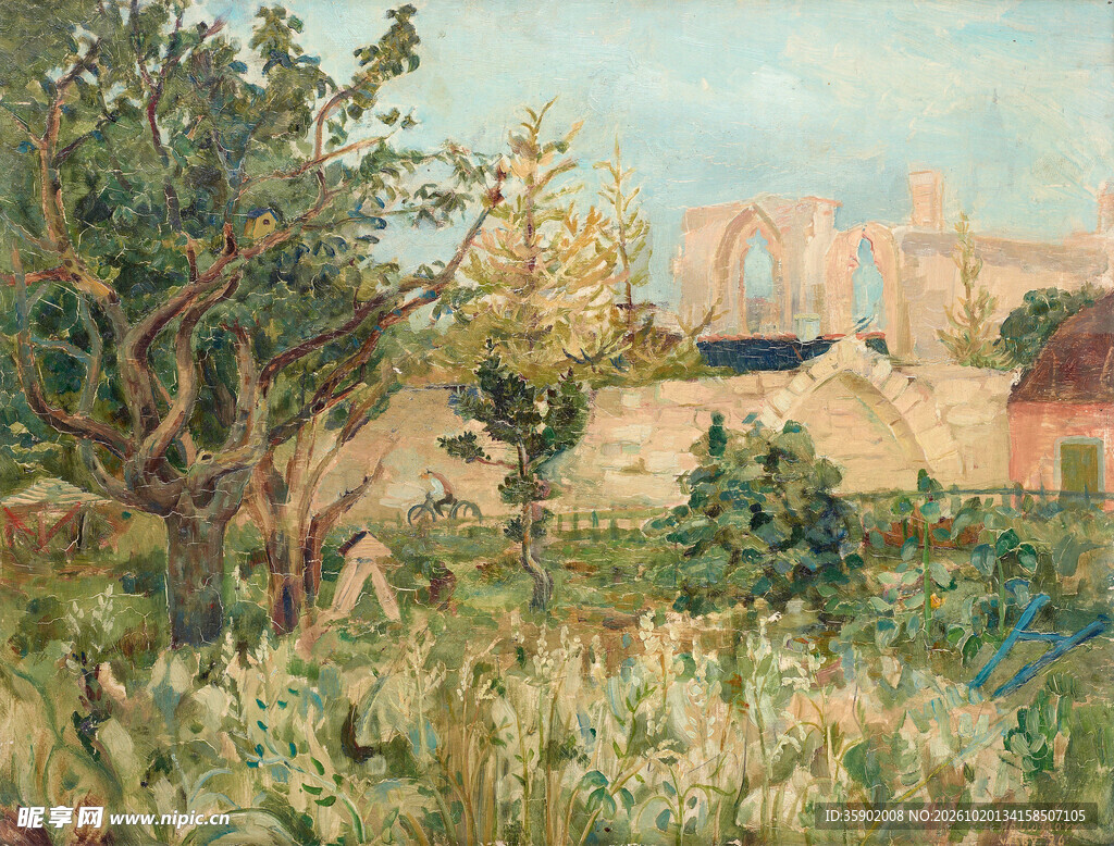 郊野田园风景油画