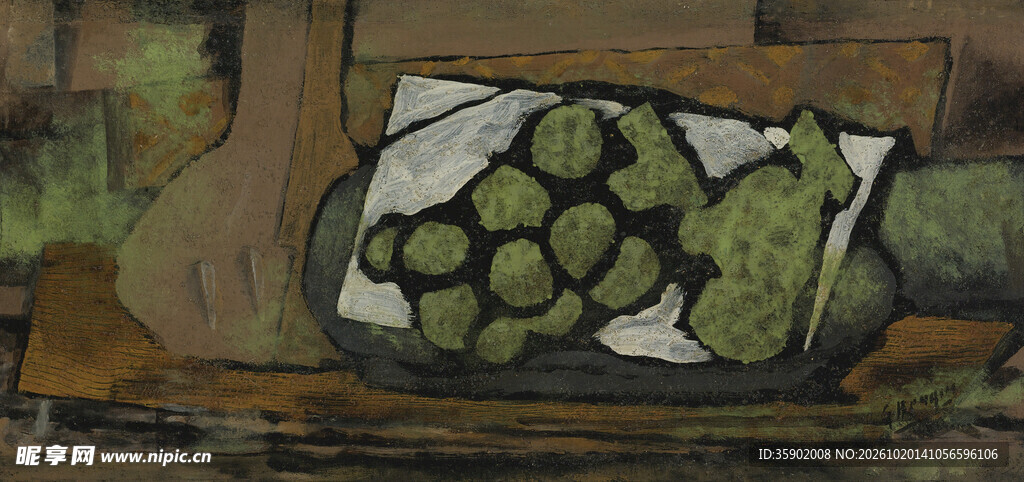盘中水果静物油画