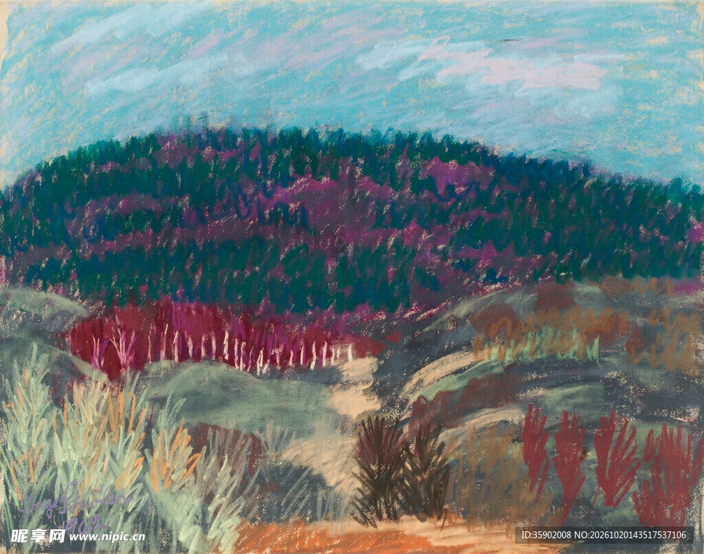郊野田园风景油画