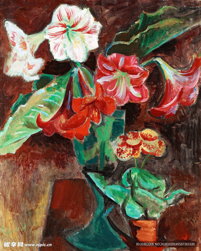 复古花卉静物油画