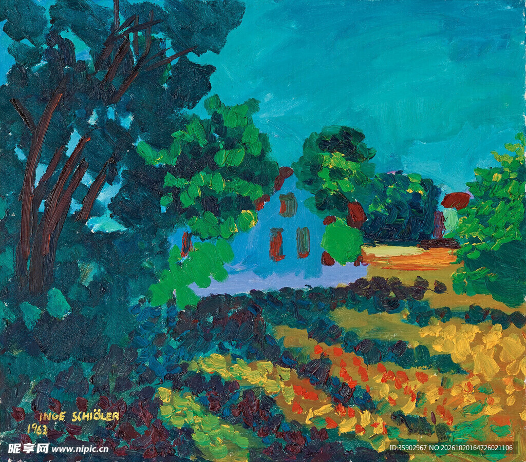 乡村田园风景油画
