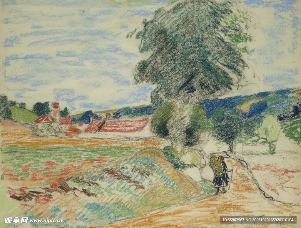 乡村郊野风景油画