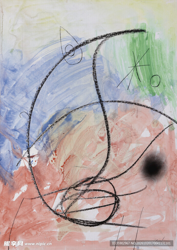 抽象线条手绘艺术画