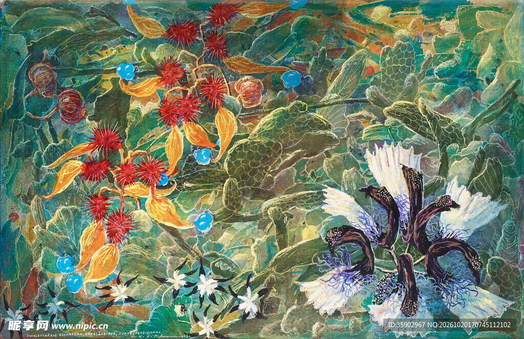 抽象花卉重彩装饰画