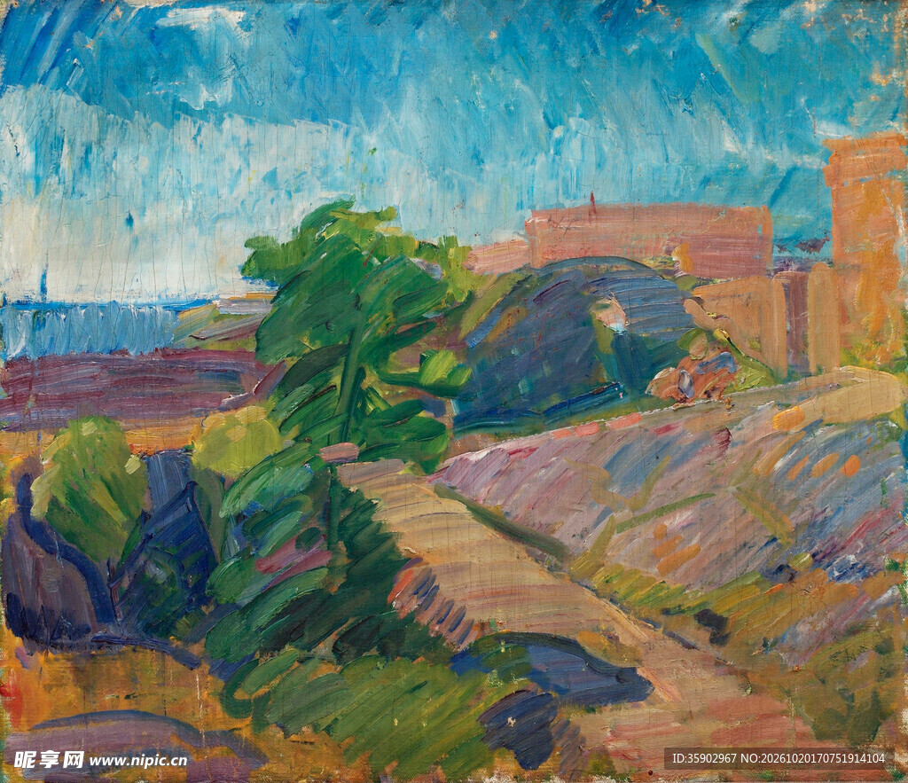 郊野风景油画