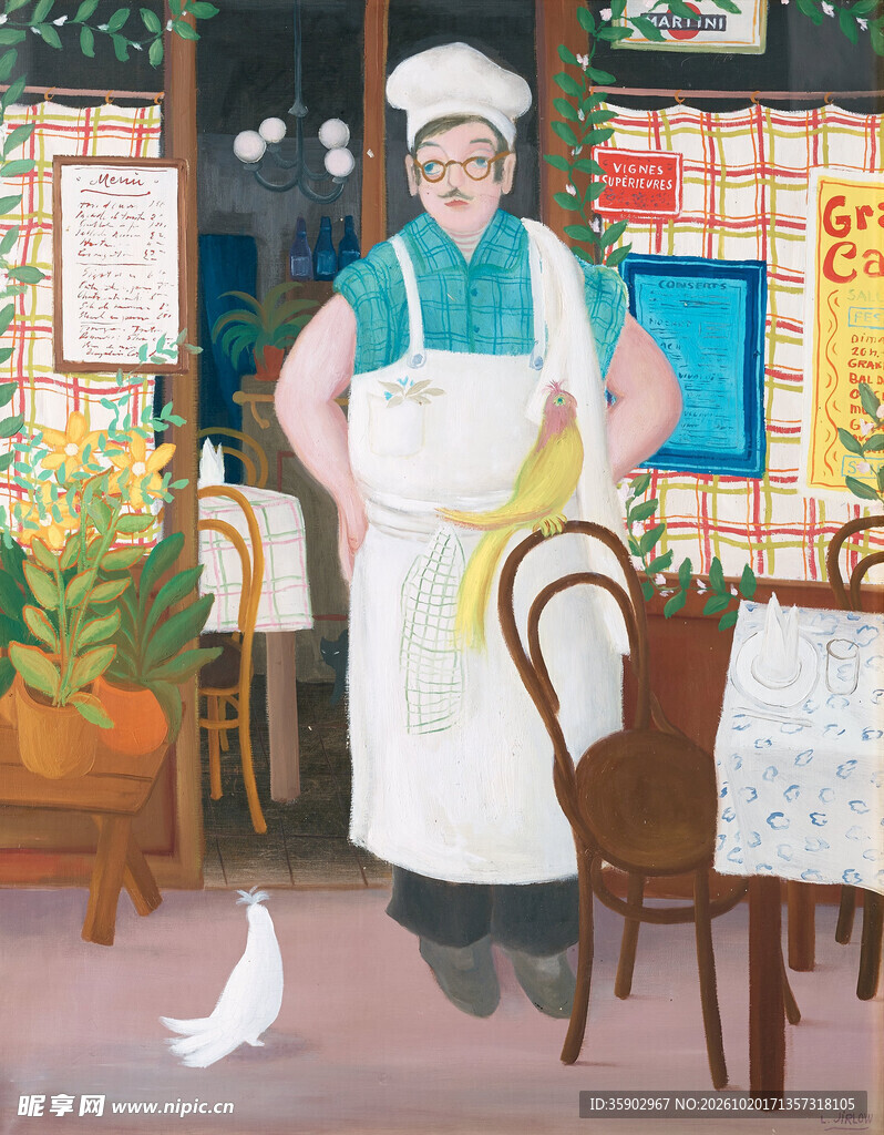 小餐馆厨师插画