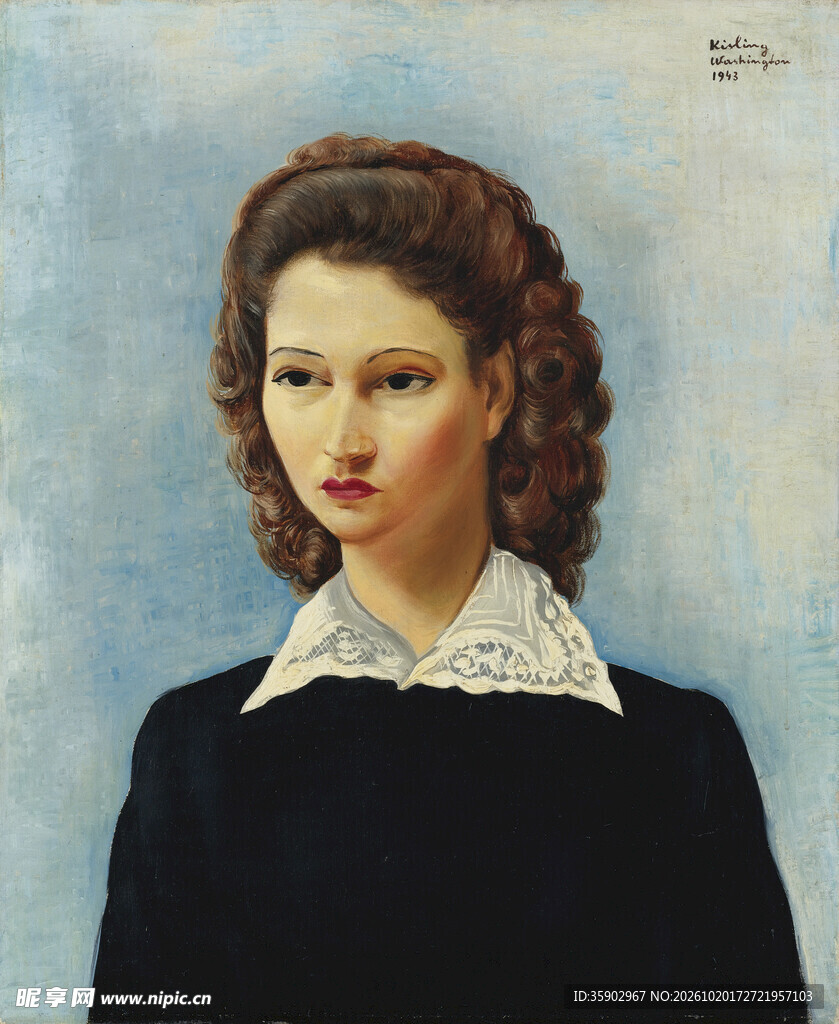 复古女性肖像油画