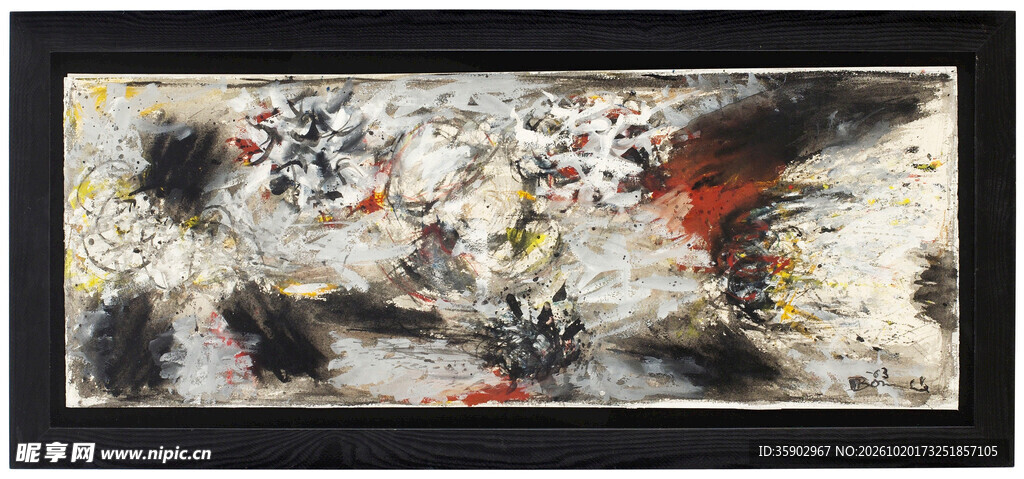 长幅抽象水墨装饰画