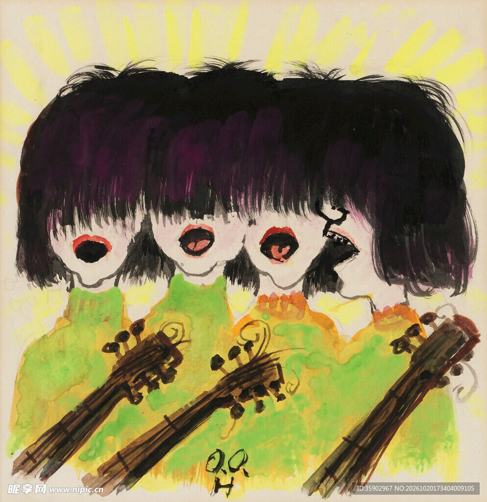 趣味乐队弹唱插画